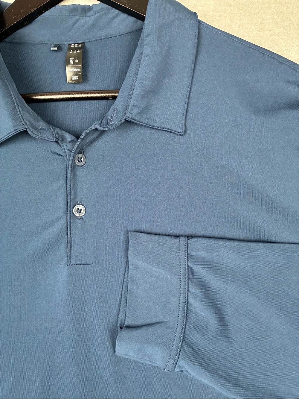 adidas Men's 2XL Navy Blue Long-Sleeve Polo Golf